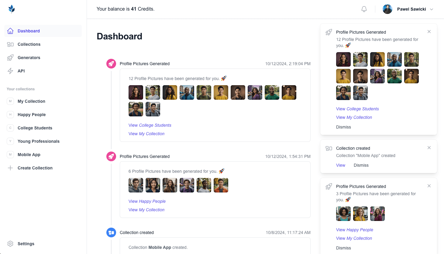 Intelligent Dashboard interface