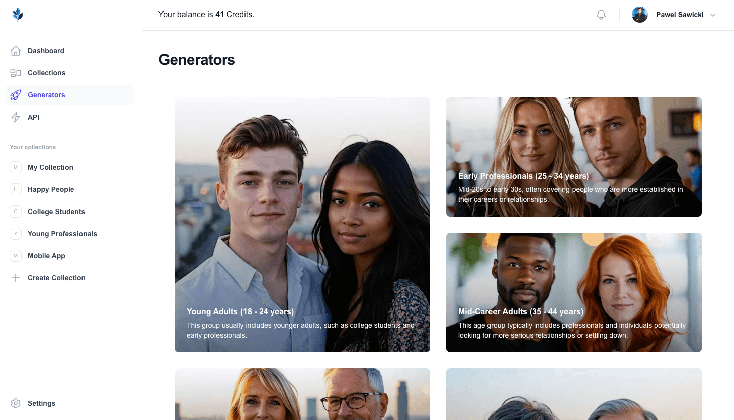 Advanced Generators interface